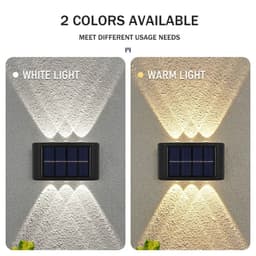 image-Solar Wall Lamp Outdoor Waterproof Solar Powered Light UP and Down Illuminate Home Garden Yard Decoration Outside Sunlights
