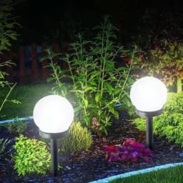 image-Modern Style Garden Solar Lawn Lights Outdoor Camping Landscape Urban Decorative LED Waterproof Circular Bulb Lamp Energy-saving