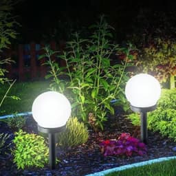 image-Modern Style Garden Solar Lawn Lights Outdoor Camping Landscape Urban Decorative LED Waterproof Circular Bulb Lamp Energy-saving