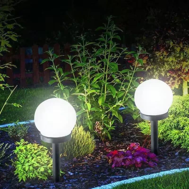 image-Modern Style Garden Solar Lawn Lights Outdoor Camping Landscape Urban Decorative LED Waterproof Circular Bulb Lamp Energy-saving