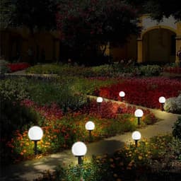 image-Modern Style Garden Solar Lawn Lights Outdoor Camping Landscape Urban Decorative LED Waterproof Circular Bulb Lamp Energy-saving