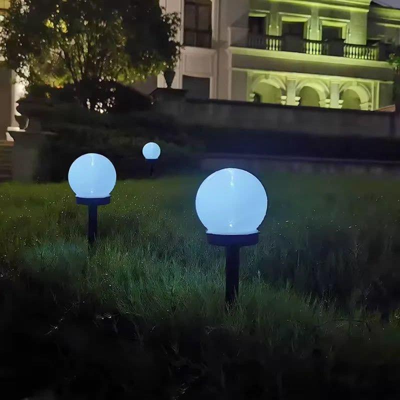 image-Modern Style Garden Solar Lawn Lights Outdoor Camping Landscape Urban Decorative LED Waterproof Circular Bulb Lamp Energy-saving