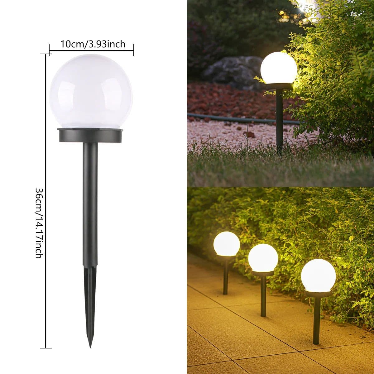 image-Modern Style Garden Solar Lawn Lights Outdoor Camping Landscape Urban Decorative LED Waterproof Circular Bulb Lamp Energy-saving
