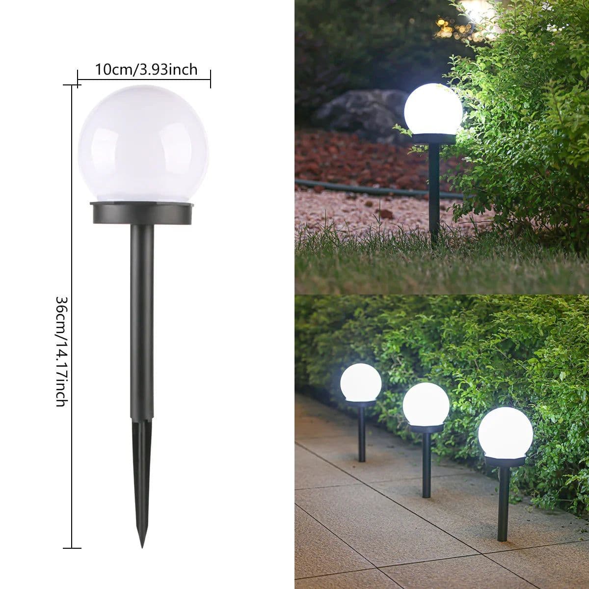 image-Modern Style Garden Solar Lawn Lights Outdoor Camping Landscape Urban Decorative LED Waterproof Circular Bulb Lamp Energy-saving