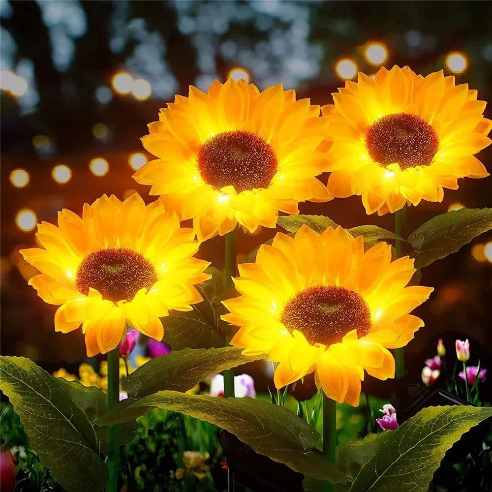 image-Solar Lights Outdoor Garden Decor Sunflower Ligts Waterproof Solar Outdoor Lamp Decorative Lights for Path Garden Patio Backyard