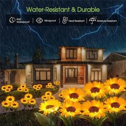 image-Solar Lights Outdoor Garden Decor Sunflower Ligts Waterproof Solar Outdoor Lamp Decorative Lights for Path Garden Patio Backyard