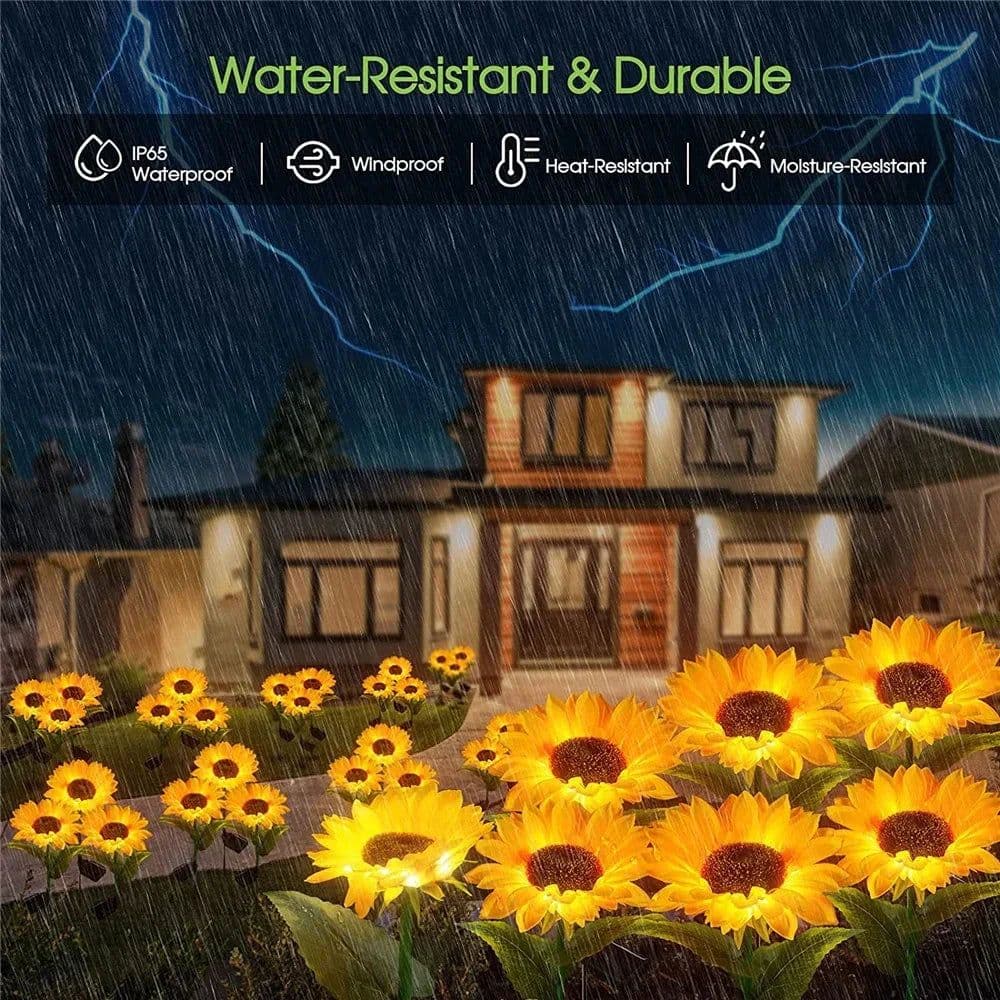 image-Solar Lights Outdoor Garden Decor Sunflower Ligts Waterproof Solar Outdoor Lamp Decorative Lights for Path Garden Patio Backyard