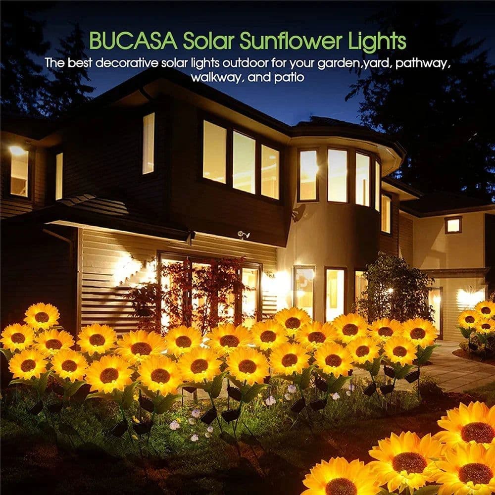 image-Solar Lights Outdoor Garden Decor Sunflower Ligts Waterproof Solar Outdoor Lamp Decorative Lights for Path Garden Patio Backyard