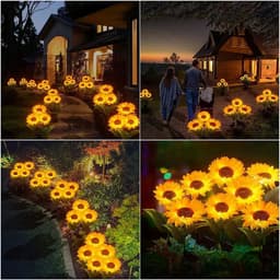 image-Solar Lights Outdoor Garden Decor Sunflower Ligts Waterproof Solar Outdoor Lamp Decorative Lights for Path Garden Patio Backyard