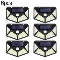 image-1~10PCS 100 LED Solar Wall Lamp Light 4 Sides Luminous With Motion Sensor Outdoor Garden Courtyard Waterproof Powered Sunlight