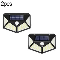 image-1~10PCS 100 LED Solar Wall Lamp Light 4 Sides Luminous With Motion Sensor Outdoor Garden Courtyard Waterproof Powered Sunlight