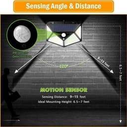 image-1~10PCS 100 LED Solar Wall Lamp Light 4 Sides Luminous With Motion Sensor Outdoor Garden Courtyard Waterproof Powered Sunlight