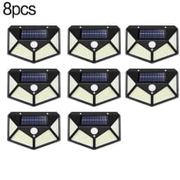 image-1~10PCS 100 LED Solar Wall Lamp Light 4 Sides Luminous With Motion Sensor Outdoor Garden Courtyard Waterproof Powered Sunlight