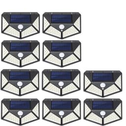 image-1~10PCS 100 LED Solar Wall Lamp Light 4 Sides Luminous With Motion Sensor Outdoor Garden Courtyard Waterproof Powered Sunlight
