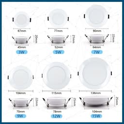 image-LED Downlight Recessed Ceiling Spotlight AC 220V 3W 5W 7W 9W 12W 15W Round Ceiling Spots Lamp For Livingroom Kitchen Bathroom
