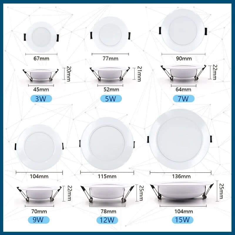 image-LED Downlight Recessed Ceiling Spotlight AC 220V 3W 5W 7W 9W 12W 15W Round Ceiling Spots Lamp For Livingroom Kitchen Bathroom