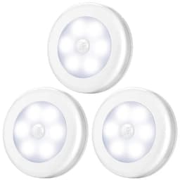 image-Wireless Round Motion Sensor LED Night Light Battery Powered Cabinet Night Lamp Bedside Lights For Bedroom Home Closet Lighting
