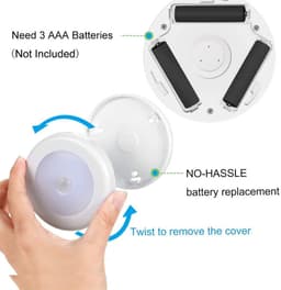 image-Wireless Round Motion Sensor LED Night Light Battery Powered Cabinet Night Lamp Bedside Lights For Bedroom Home Closet Lighting