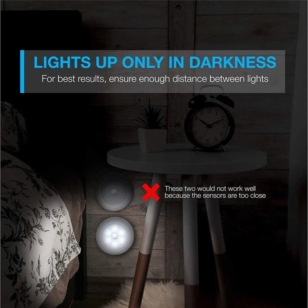 image-Wireless Round Motion Sensor LED Night Light Battery Powered Cabinet Night Lamp Bedside Lights For Bedroom Home Closet Lighting