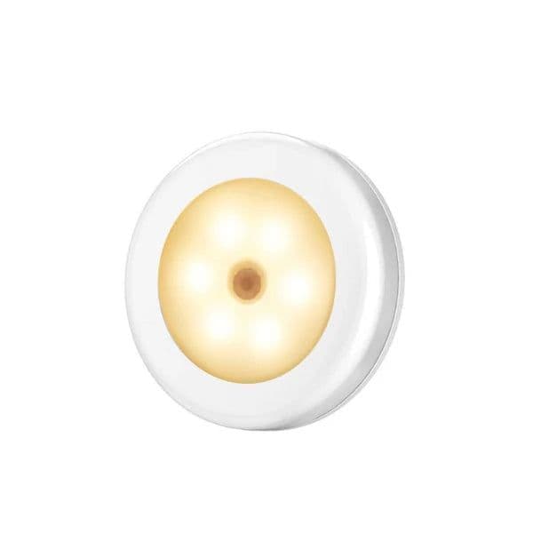 image-Wireless Round Motion Sensor LED Night Light Battery Powered Cabinet Night Lamp Bedside Lights For Bedroom Home Closet Lighting