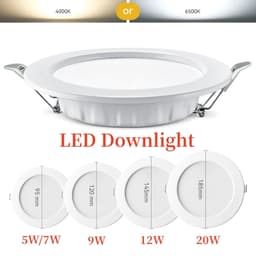 image-LED Downlight Recessed Ceiling Lamp 5W 7W 9W 12W 20W AC220V Cold White LED Spotlight for Living Room Corridor Bathroom Kitchen