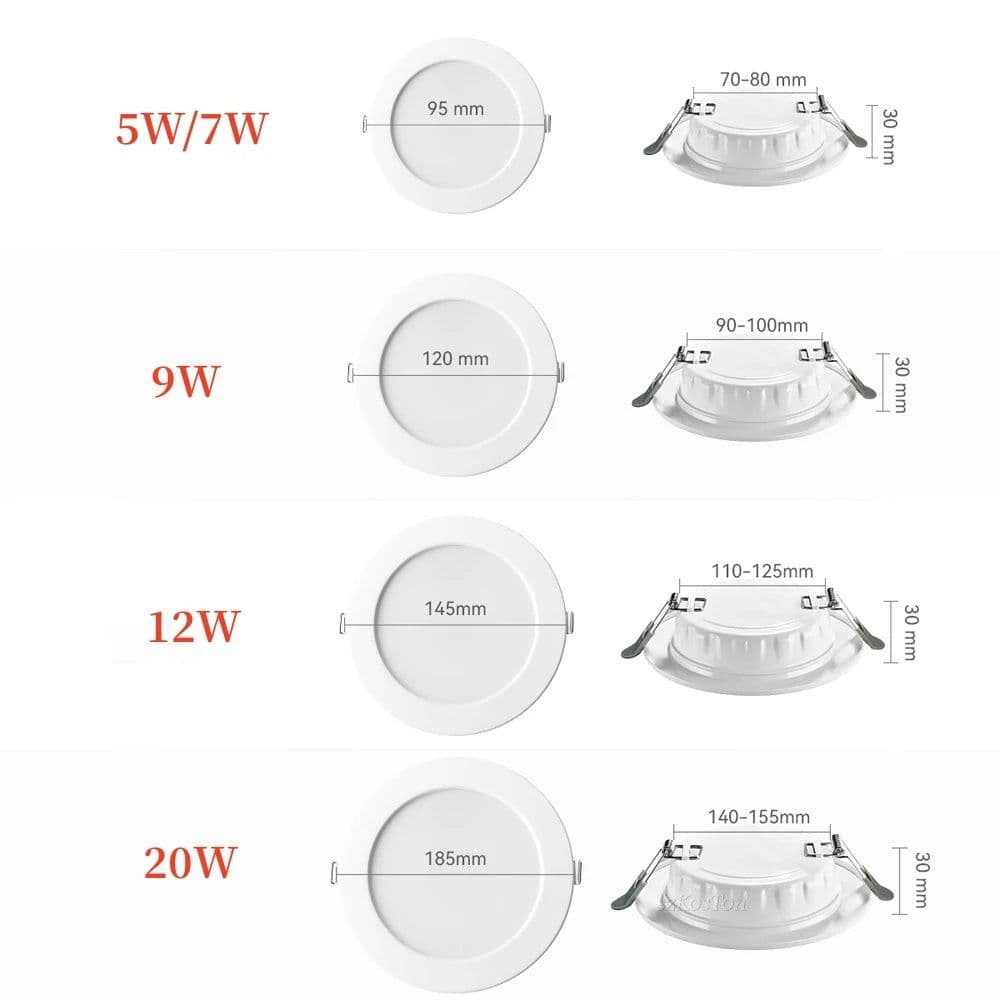 image-LED Downlight Recessed Ceiling Lamp 5W 7W 9W 12W 20W AC220V Cold White LED Spotlight for Living Room Corridor Bathroom Kitchen