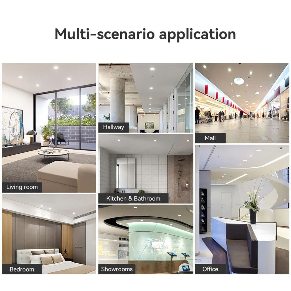 image-LED Downlight Recessed Ceiling Lamp 5W 7W 9W 12W 20W AC220V Cold White LED Spotlight for Living Room Corridor Bathroom Kitchen