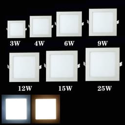 image-25W Square LED Panel Light Recessed Kitchen Bathroom Ceiling Lamp AC85-265V LED Downlight Warm White/Cool White Free shipping