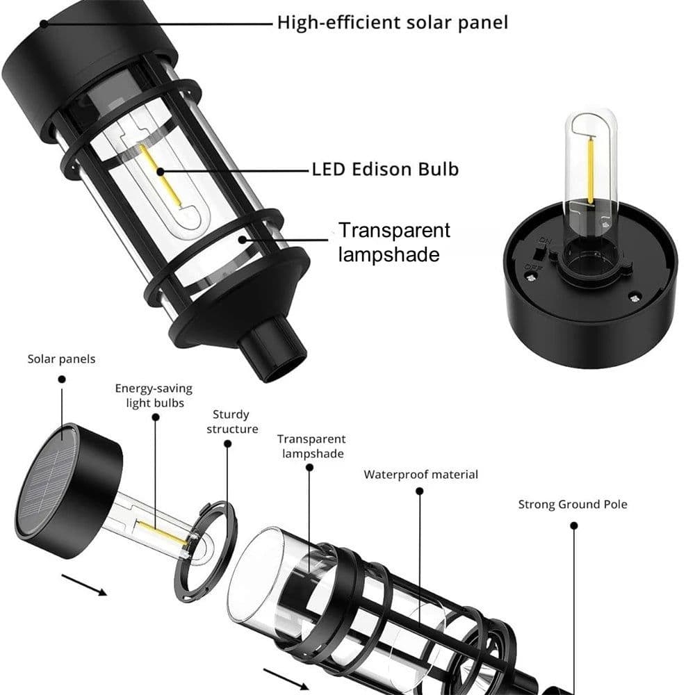 image-Solar Pathway Lights Outdoor LED Solar Garden Lights Solar Landscape Lights for Lawn Yard Walkway Driveway Decorations