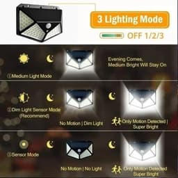 image-1PC Solar Light Outdoor 100 LED Wall Lamp PIR Motion Sensor Lamp Waterproof Stairs Lights for Courtyard Garden Street Decoration