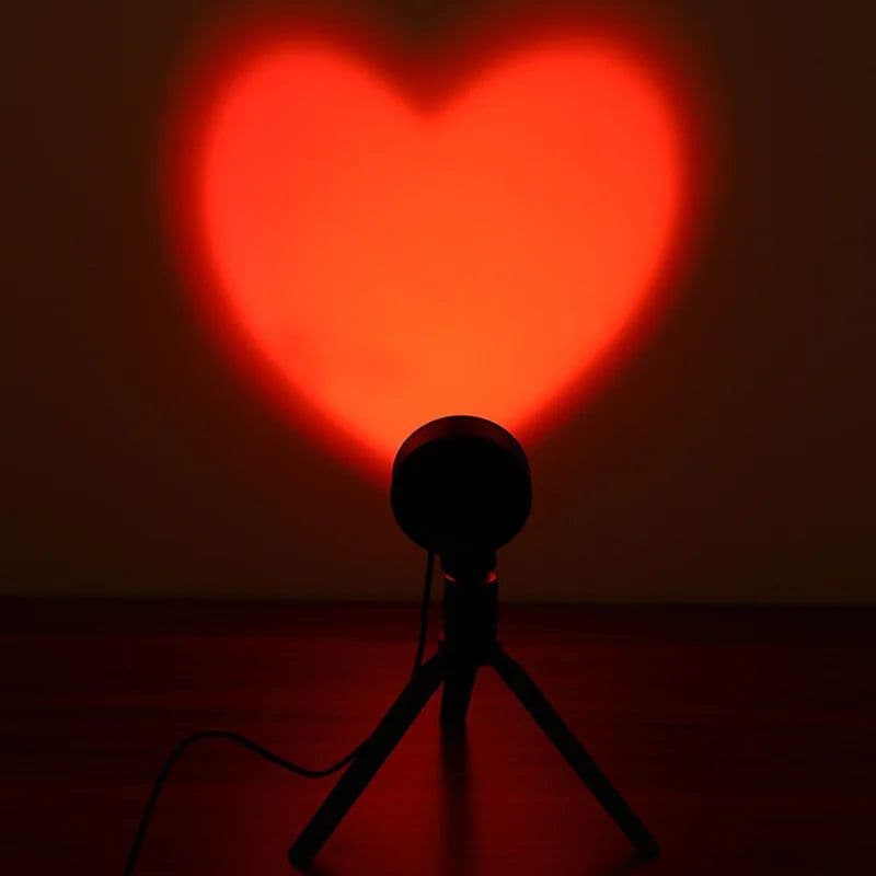 image-Heart-shaped Table Lamp Projector Sunset Lamp Ambient Night Light Photography Party Bedroom Xmas Room Home Decor