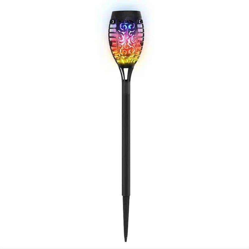 image-1/2/4/6/8Pcs 12/96LED Solar Flame Torch Lights Flickering Lamp Waterproof Garden Decoration Outdoor Lawn Path Yard Patio 5 Color