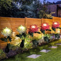 image-Chrysanthemum LED Solar Light Plug-in Garden Landscape Waterproof Lamp for Courtyard Simulation Flower Lawn Stakes Decoration