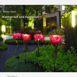 image-Chrysanthemum LED Solar Light Plug-in Garden Landscape Waterproof Lamp for Courtyard Simulation Flower Lawn Stakes Decoration