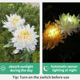 image-Chrysanthemum LED Solar Light Plug-in Garden Landscape Waterproof Lamp for Courtyard Simulation Flower Lawn Stakes Decoration