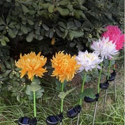 image-Chrysanthemum LED Solar Light Plug-in Garden Landscape Waterproof Lamp for Courtyard Simulation Flower Lawn Stakes Decoration