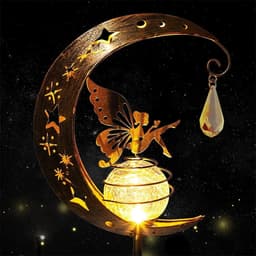 image-Solar Moon Fairy Lamp Outdoor Garden Iron Flower Fairy Ground Insertion Lamp Lawn Courtyard Decorative Light