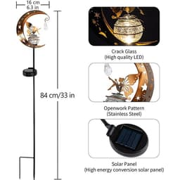image-Solar Moon Fairy Lamp Outdoor Garden Iron Flower Fairy Ground Insertion Lamp Lawn Courtyard Decorative Light