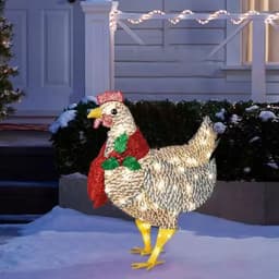 image-Courtyard Christmas Led Night Lights Solar Light Outside Garden Decoration Ornaments Chicken Hen Glowing Pastoral Chickens Lamps