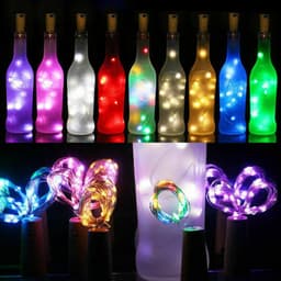 image-Solar Wine Bottle String Light 2M 20LEDs Copper Wire Fairy Lights Cork Shape Christmas Lamp for Wedding Party Garden Decor