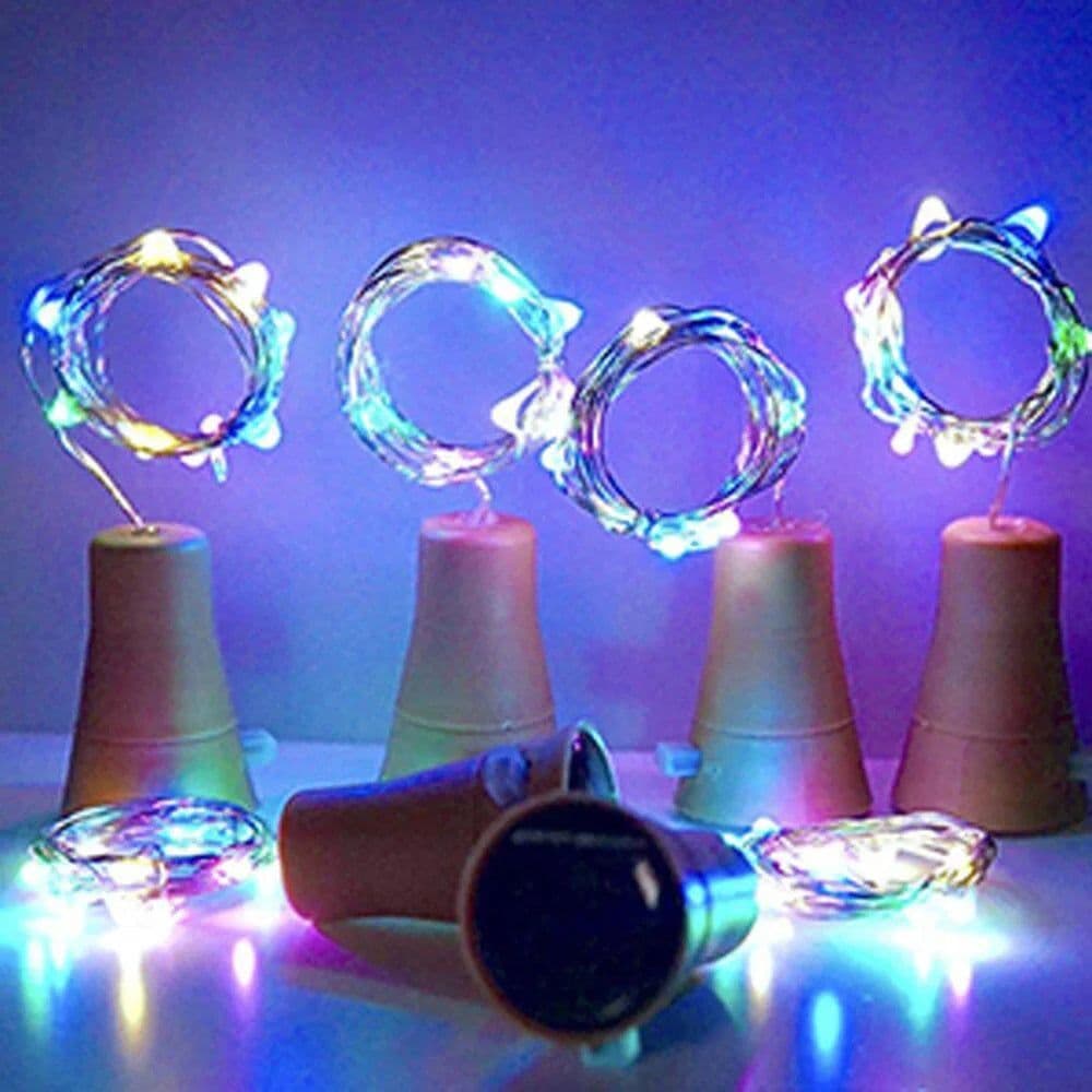 image-Solar Wine Bottle String Light 2M 20LEDs Copper Wire Fairy Lights Cork Shape Christmas Lamp for Wedding Party Garden Decor