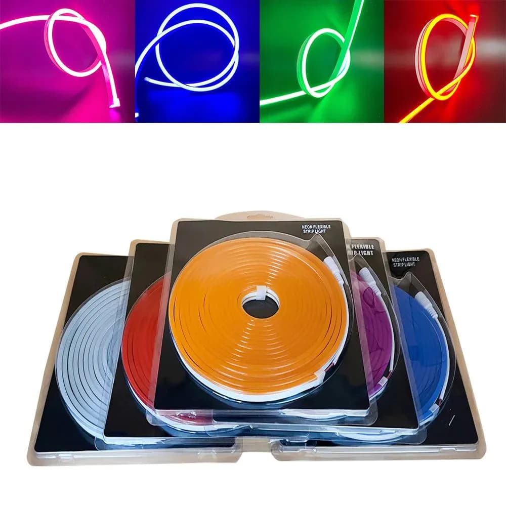image-12V Flexible Led Neon Strip Lights With DC Connector Outdoor Waterproof Christmas Living Gaming Room Decor Home Decoration Lamp