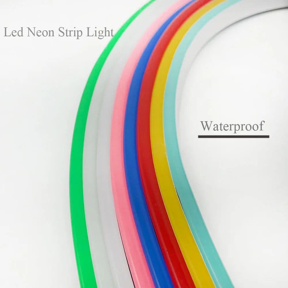 image-12V Flexible Led Neon Strip Lights With DC Connector Outdoor Waterproof Christmas Living Gaming Room Decor Home Decoration Lamp