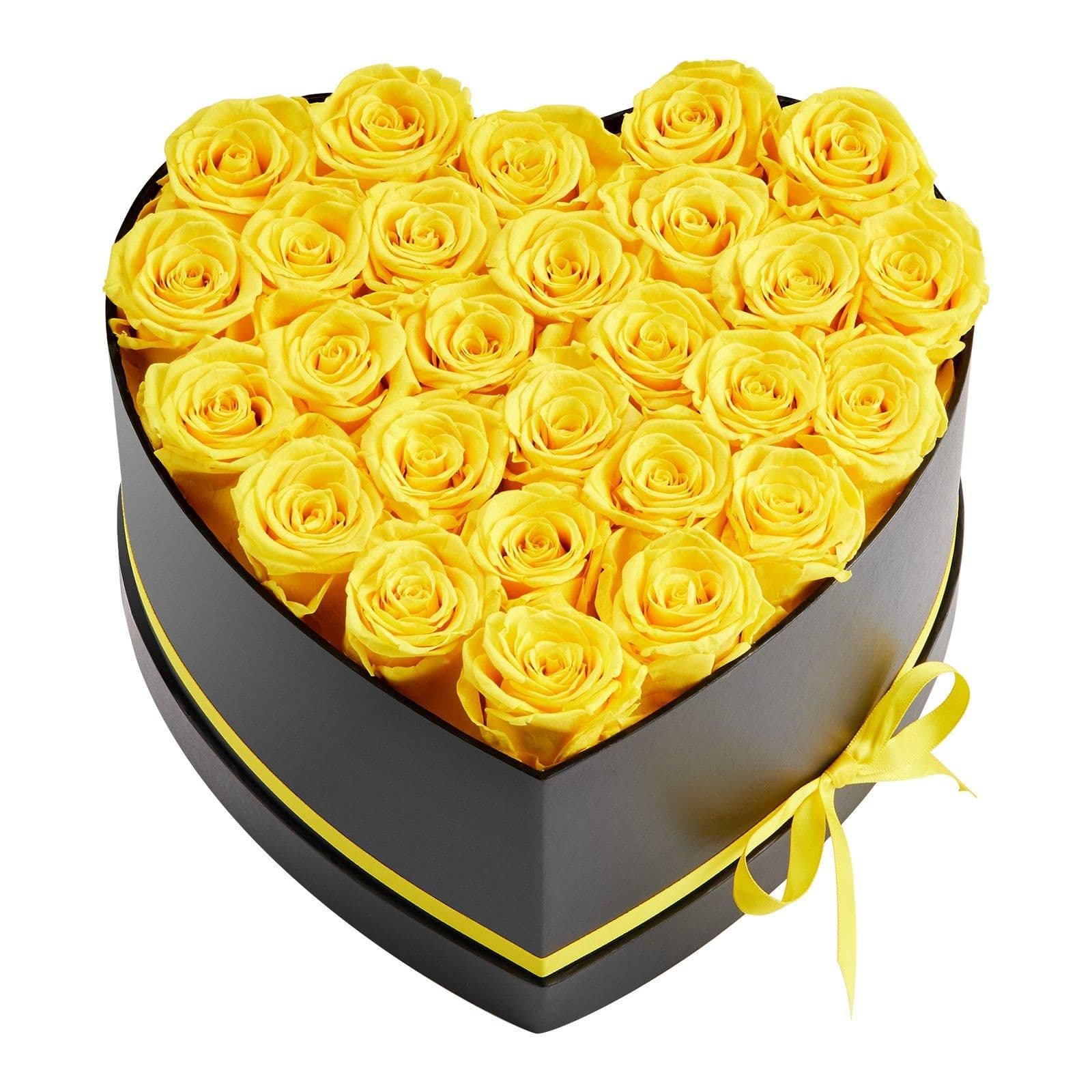 image-VEVOR Forever Flowers, 27 Preserved Roses in a Heart Shape Box, Eternal Flowers Immortal Bouquet Birthday Present for Women Her Wife Mothers, Anniversary, Valentine's Day,Christmas, Yellow