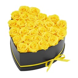 image-VEVOR Forever Flowers, 27 Preserved Roses in a Heart Shape Box, Eternal Flowers Immortal Bouquet Birthday Present for Women Her Wife Mothers, Anniversary, Valentine's Day,Christmas, Yellow