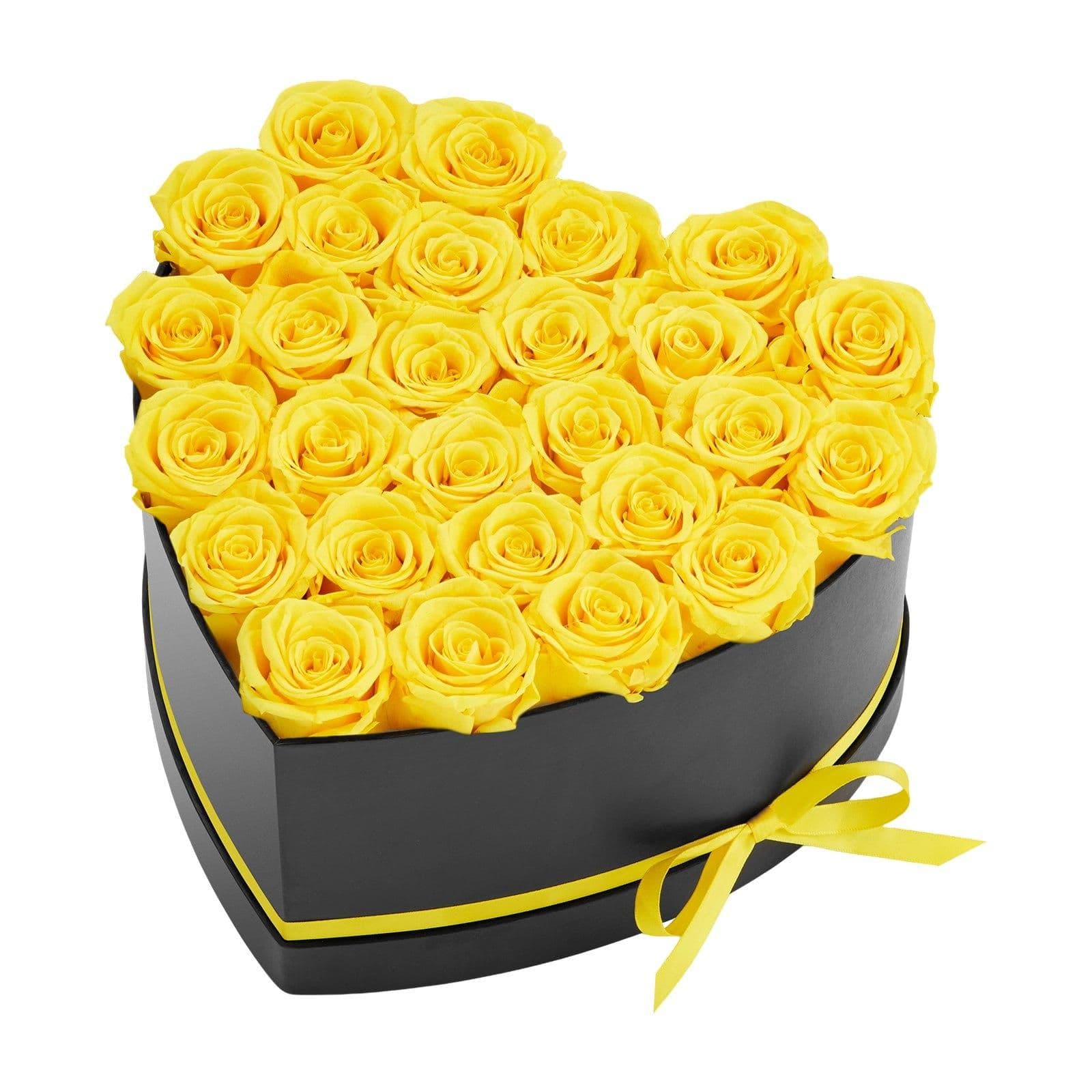 image-VEVOR Forever Flowers, 27 Preserved Roses in a Heart Shape Box, Eternal Flowers Immortal Bouquet Birthday Present for Women Her Wife Mothers, Anniversary, Valentine's Day,Christmas, Yellow