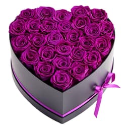 image-VEVOR Forever Flowers, 27 Preserved Roses in Heart Shape Box, Eternal Flowers Immortal Bouquet Birthday Present for Women Her Wife Mothers, Anniversary, Valentine's Day,Christmas, Purple