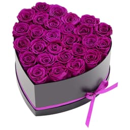 image-VEVOR Forever Flowers, 27 Preserved Roses in Heart Shape Box, Eternal Flowers Immortal Bouquet Birthday Present for Women Her Wife Mothers, Anniversary, Valentine's Day,Christmas, Purple