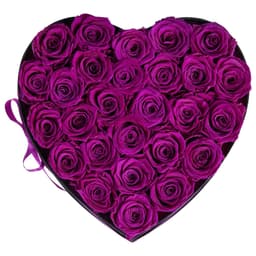 image-VEVOR Forever Flowers, 27 Preserved Roses in Heart Shape Box, Eternal Flowers Immortal Bouquet Birthday Present for Women Her Wife Mothers, Anniversary, Valentine's Day,Christmas, Purple