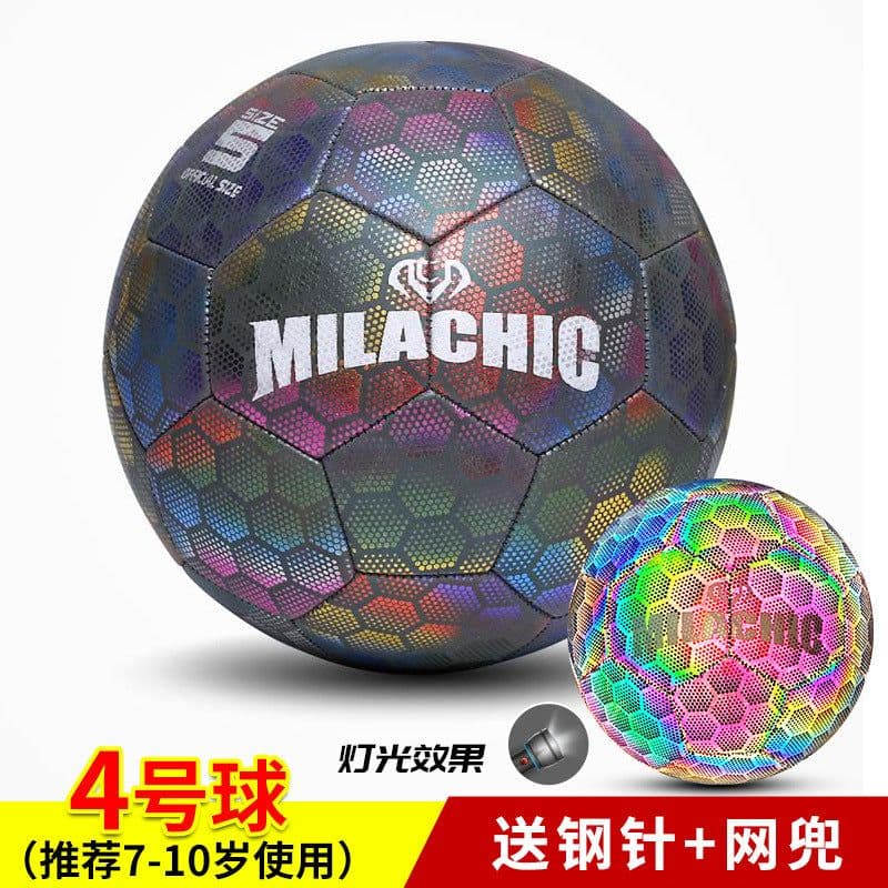 image-Luminous Fluorescent Reflective Football PU Ball Size 4 With Logo Printing